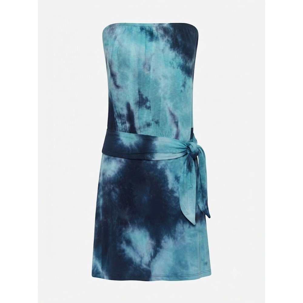Veronica Monroy-Ferrer Dress Womens S Blue Tie-Dye Strapless Mystic Moody Gothic